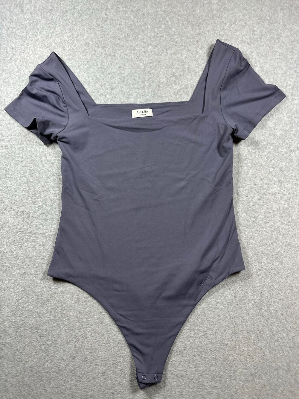 Aritzia Babaton Contour Bodysuit Women's Large Purple Squareneck NWT